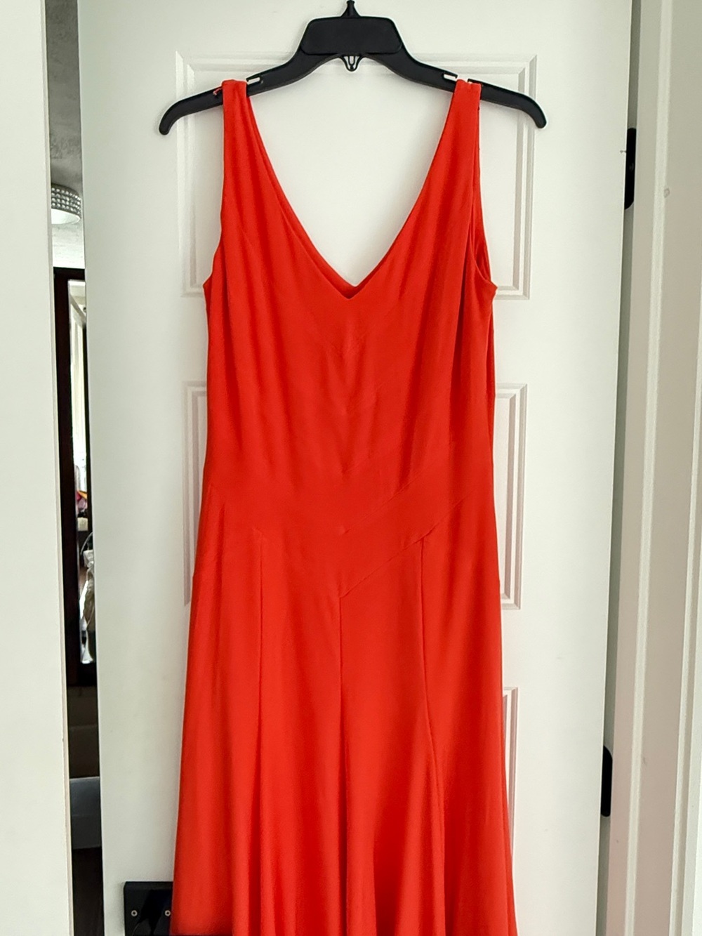 Ralph Lauren Elegant Red V-Neck Womens Dress